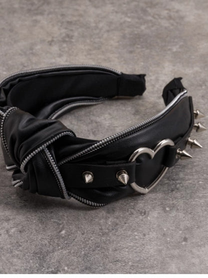 Gothic Schnalle KC Nieten verziert Knoten schwarz Design