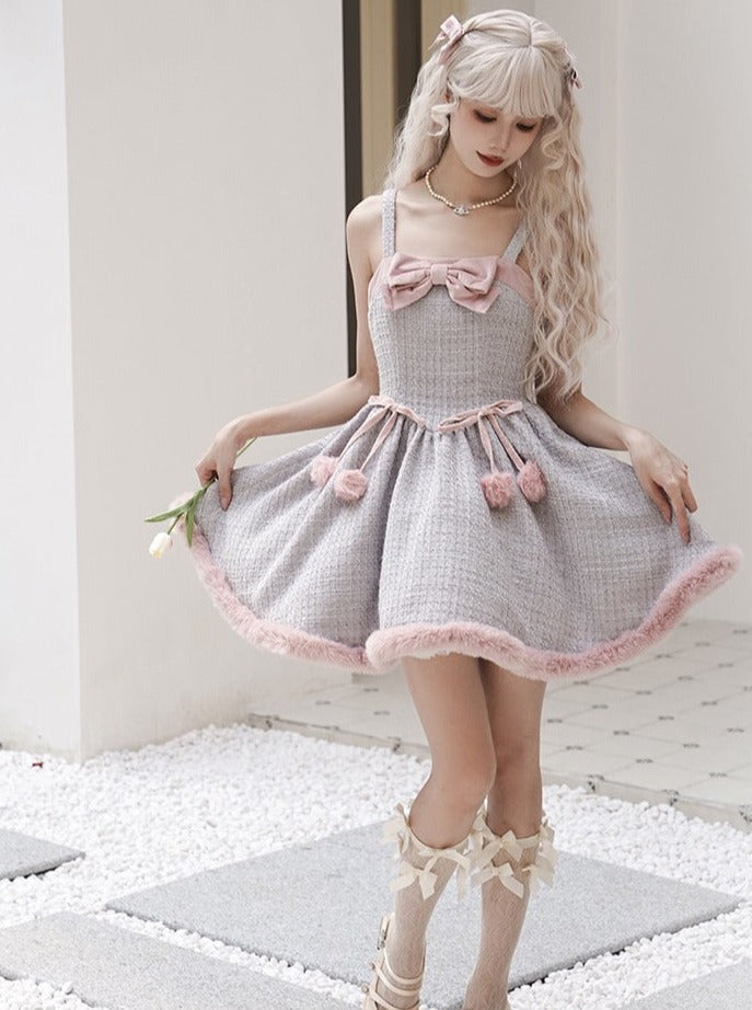 Tweed Fur Dress Fur + Sweet Cape