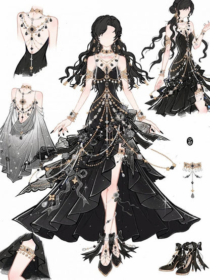Robe de soirée sirène dos nu en velours rouge/noir