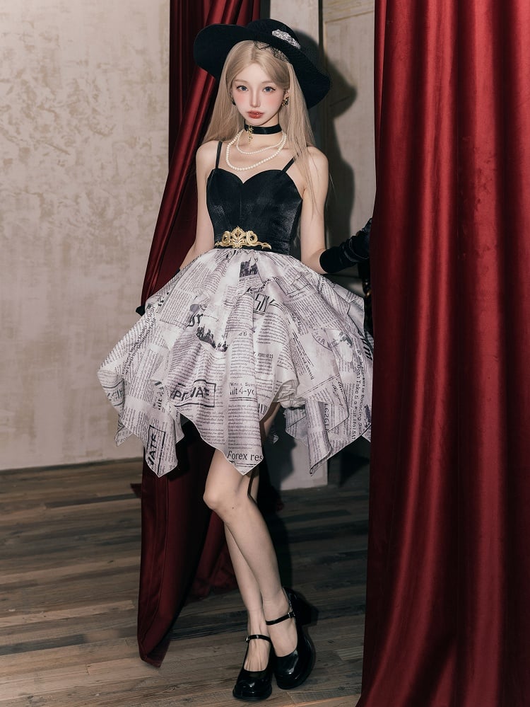 Jupe mouchoir superposée en journal, robe élégante, jupe pull Lolita