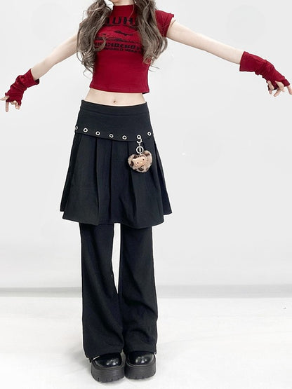 Flare Pleated Glamorous Bittersweet Silhouette Pants Black With