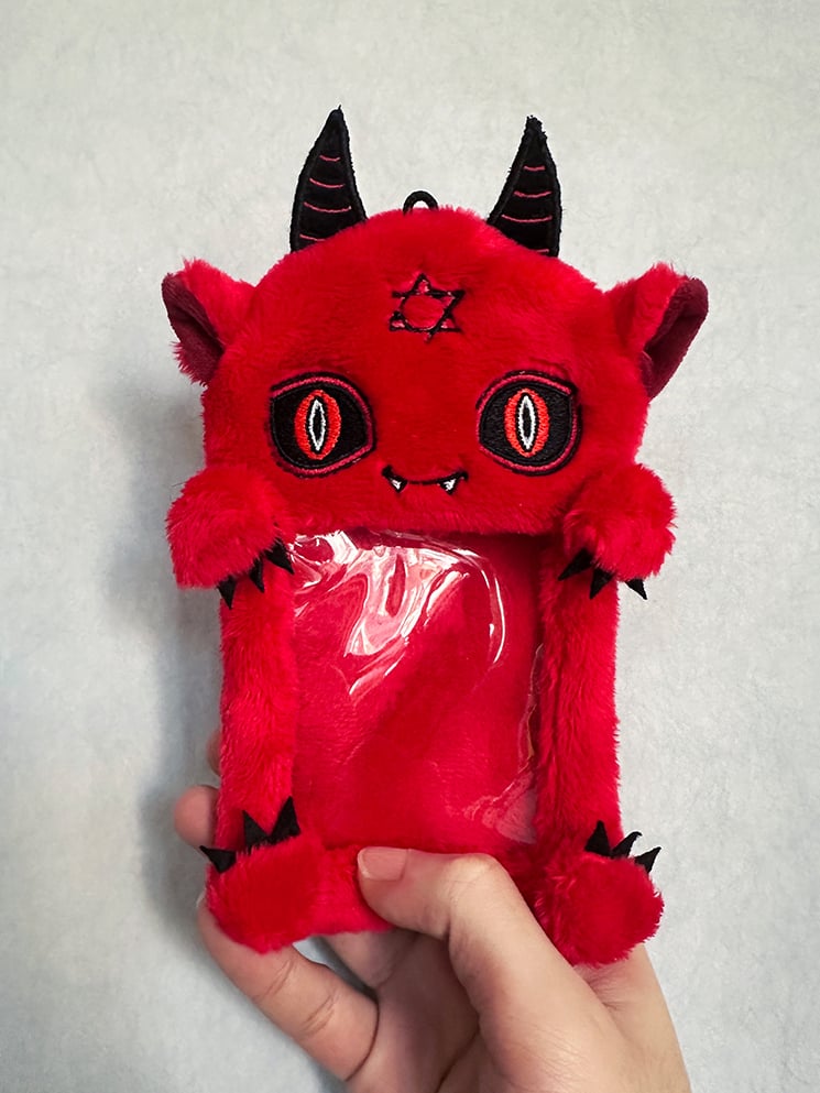 Red Devil Gothic Plush Card Holder