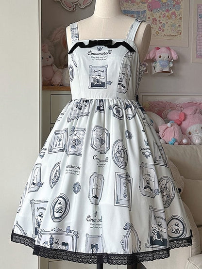 Cinnamoroll Picture Frame Lolita Dress High Waist Jumper Skirt