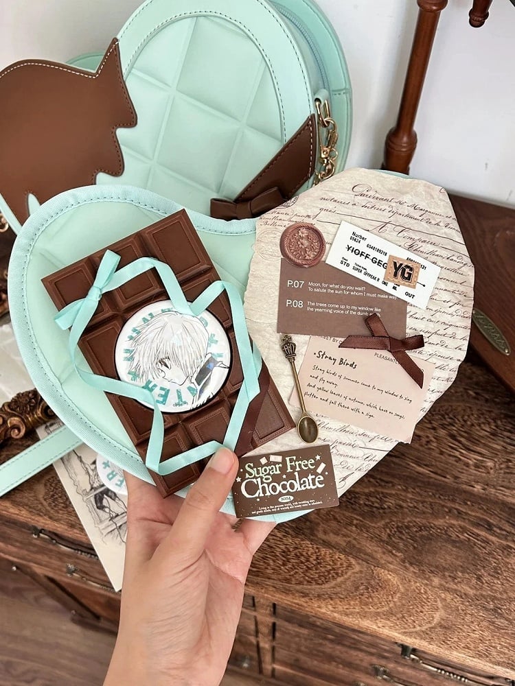 PU with Heart-shaped Bowknot Ita Bag Green