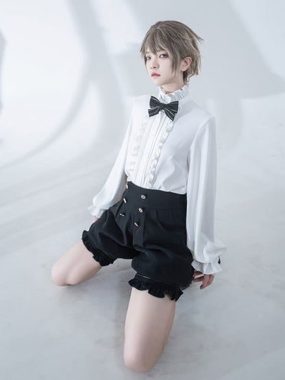 White Prince Ruffle Neckline Ouji Lolita Shirt