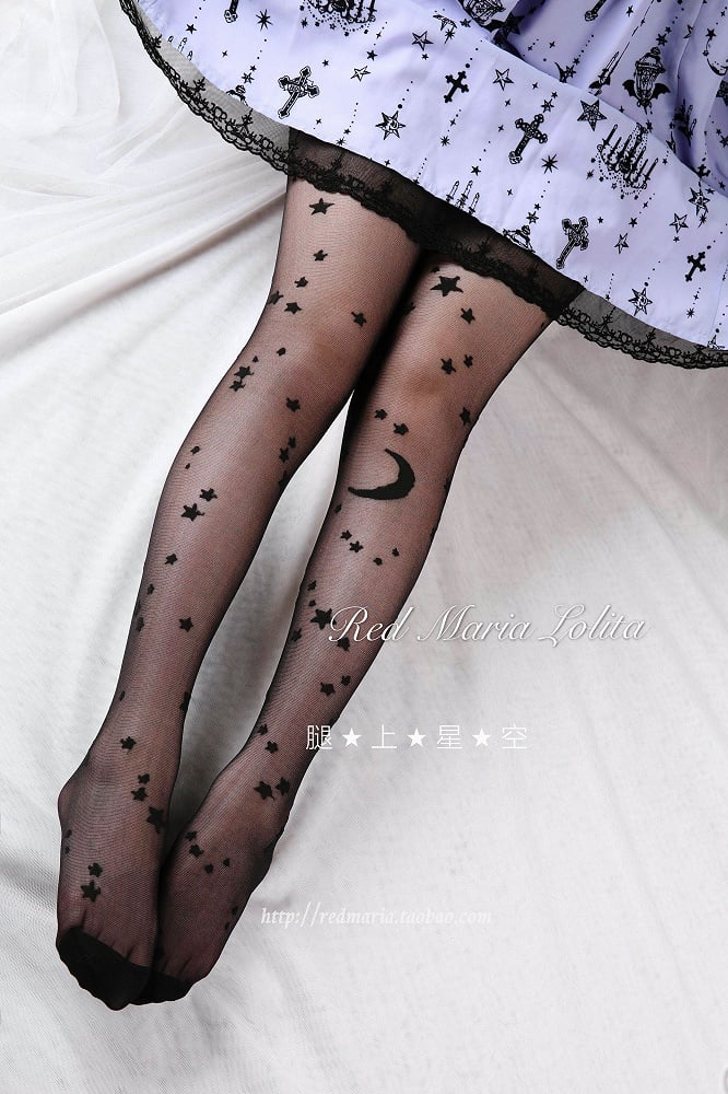 Black/White Star Sky Tights