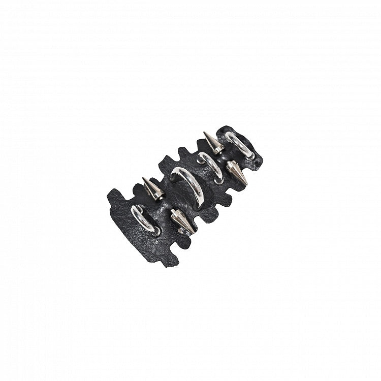 Barrette à cheveux Punk noire en PU
