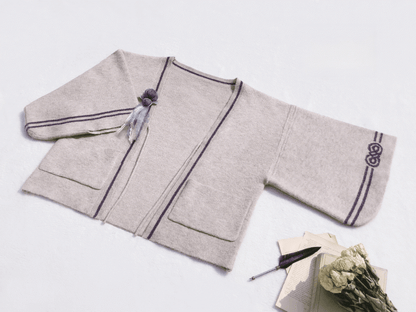 at Front Apricot Knit Cardigan with Self-tie Straps