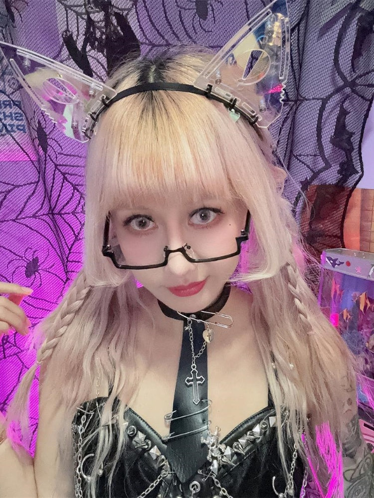 Cyberpunk Kitty Ears Design Laser KC
