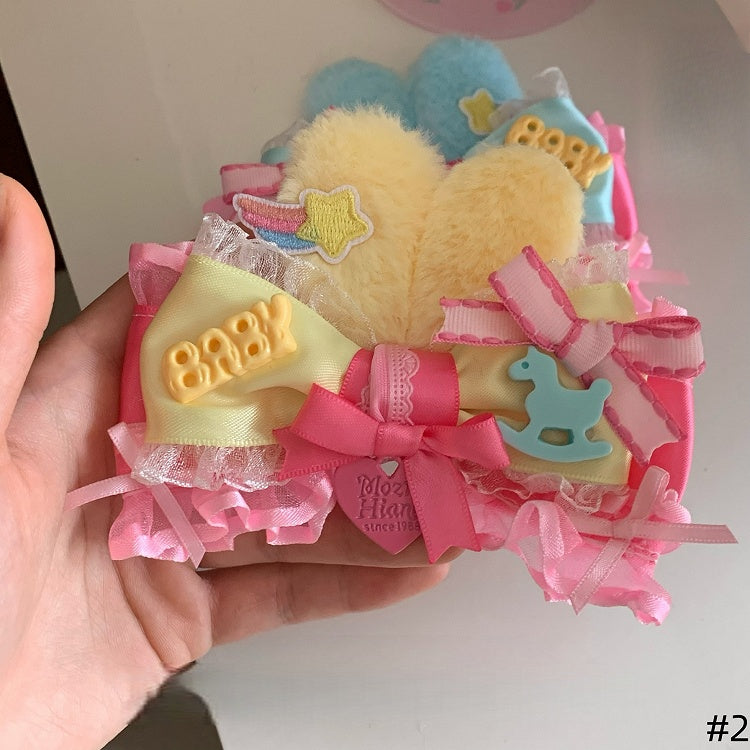 - Hairclip Options Available Dreamy Color Rabbit Candy-Colored 2 Ear Bowknot Lolita