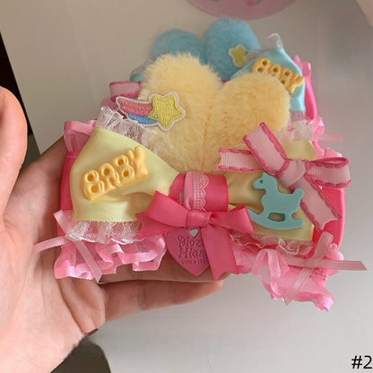 - Hairclip Options Available Dreamy Color Rabbit Candy-Colored 2 Ear Bowknot Lolita