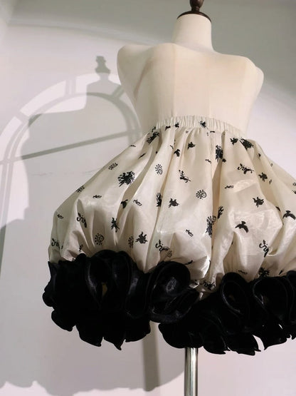 Full Lolita Circus Sleeves Black Set- Vibes Sweet and Puff White