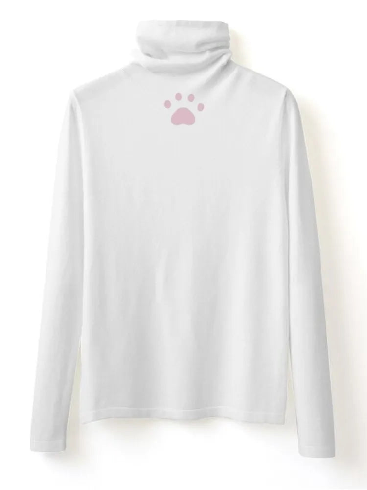 98CM und Ausverkaufsgröße Pfoten-Büstendruck Katze Weiß für Herbst Top XL Winter