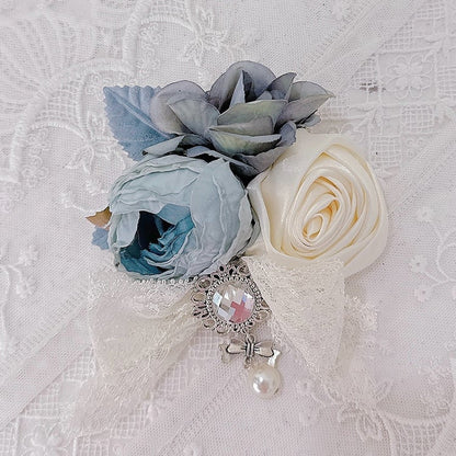 Blue Floral Brooch