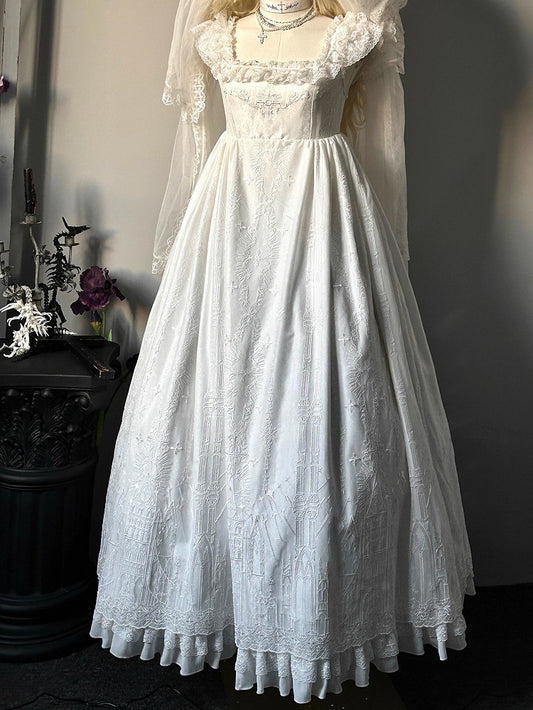 Robe taille empire blanche Shiro Cathedral Gothic Lolita JSK