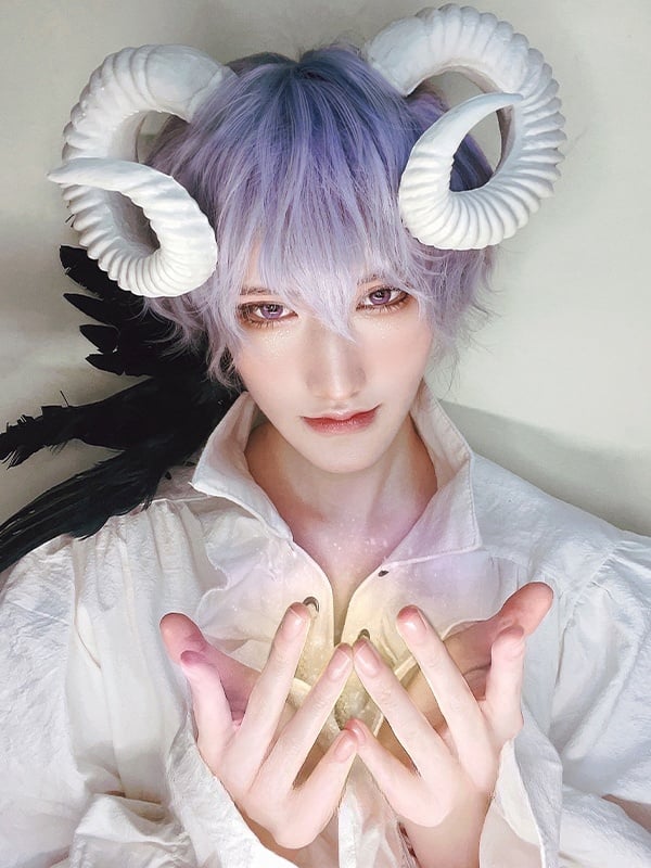 Purple-blue Ombre 28CM  Ouji Short Wig
