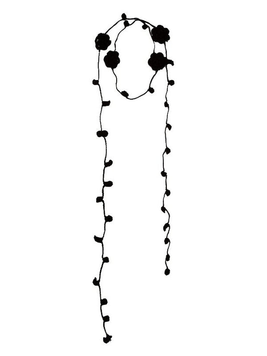 Scarf Crochet Vine Rose Black