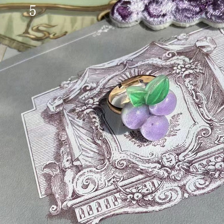 Options Ring Cherry/Pineapple/Watermelon/Strawberry/Grapes Decorated 5