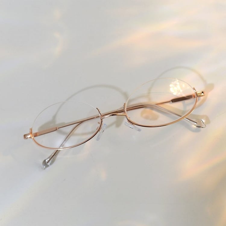 Accessory Semi-rimless Cyberpunk + Glasses Gold Chain