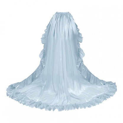 / Trim Schleppe Boden Blau Länge Volant Grau Beige