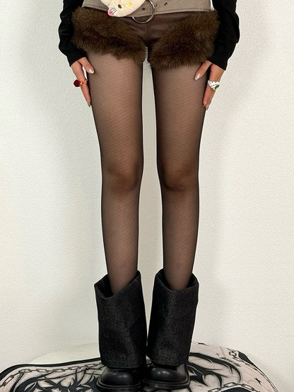 Black/Gray/White Pattern Striped Tights