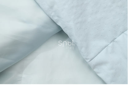 Blue Cute Lamb Applique Bowknot Details Hooded Down Coat Long Version
