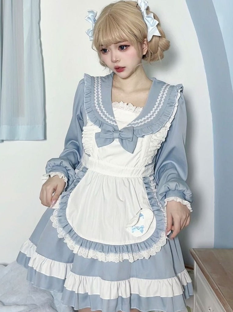 Robe de demoiselle d'honneur style marinière style collège lolita