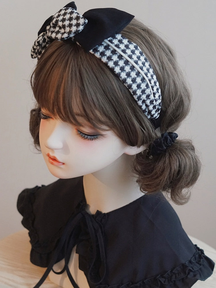 Bow Big KC Black Decorated Beaded And White
