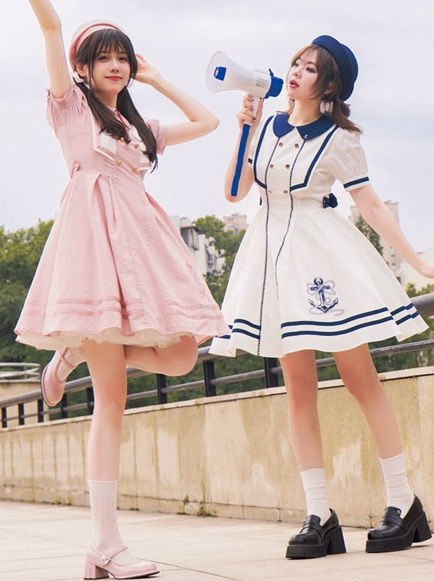 Summer Dress Kula Summer Striped Dress Navy + Elegant