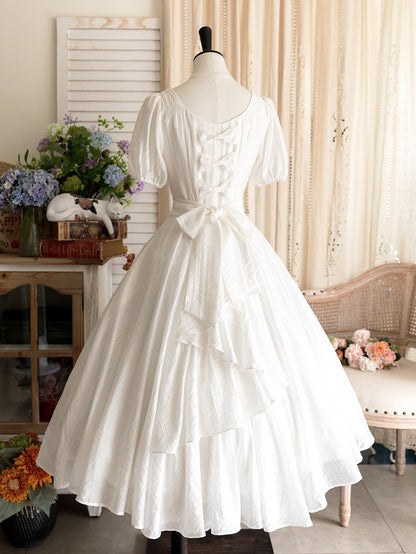 Summer Dress Fashion Lolita Retro Classic White Waist Slim