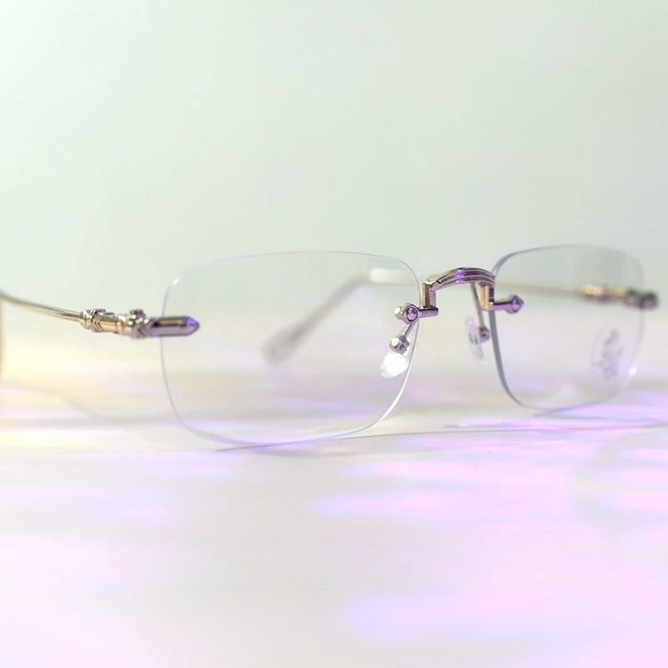 Glasses Rimless Silver Cyberpunk