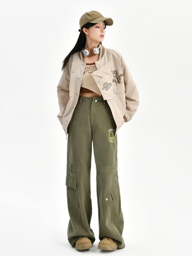 Zootopia Green Vintage Straight-Leg Cargo Pants