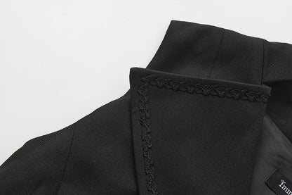 Kragen Revers Ouji Detail Weste Rüschen Schleppe Lolita Abnehmbar Schwarz mit