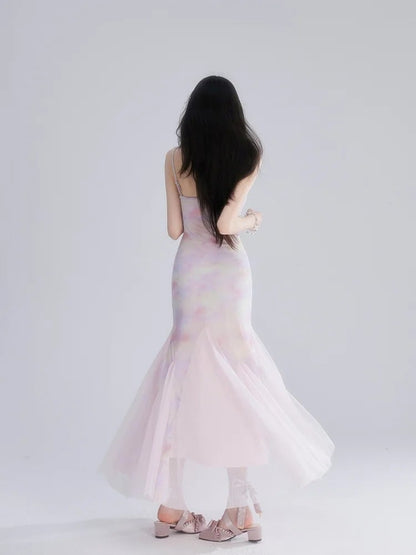 Colorful Tulle Slip Dress Mermaid Skirt