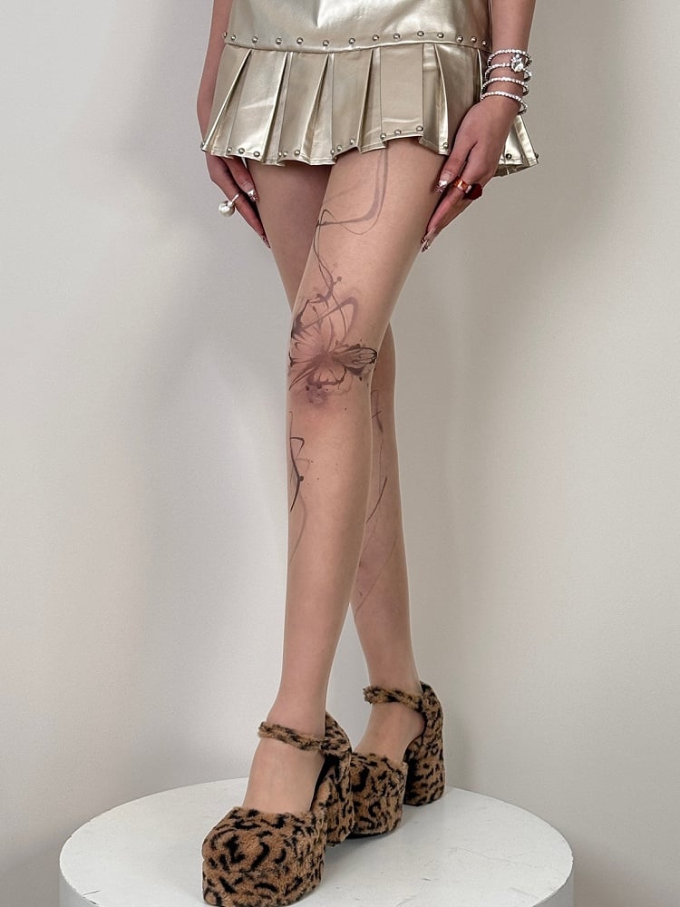 Butterfly Nude Print Bittersweet Tights