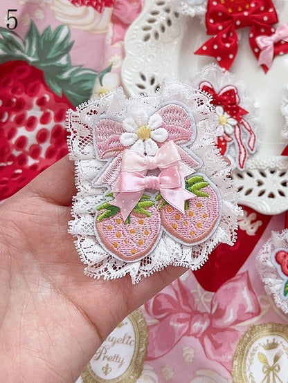 Brooch 6 Options Bear/Cherry/Strawberry