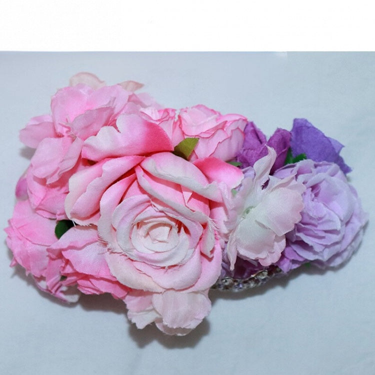 Decorated Crown PinkPurple Hairclip Design Floral