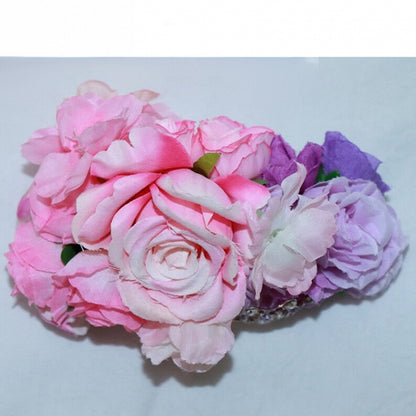 Decorated Crown PinkPurple Hairclip Design Floral