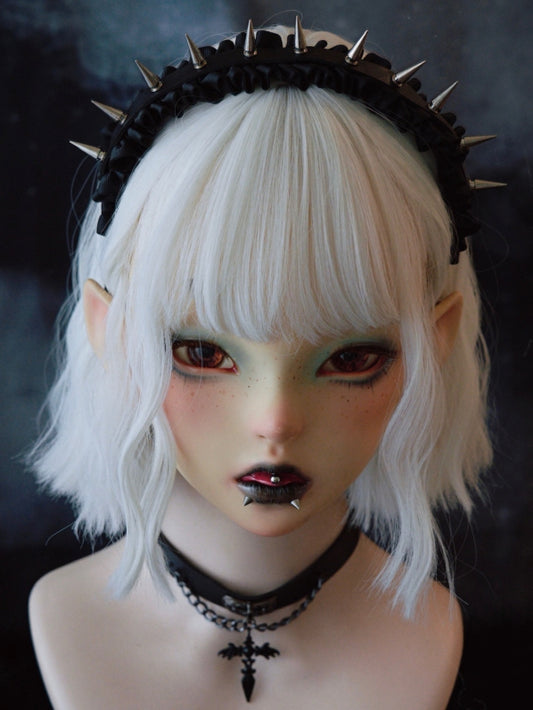 KC Trim Gothic Ruffle Black With Studs Design