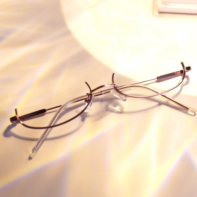 Cyberpunk Rose Gold Semi-rimless Y2K Lensless Eyeglasses