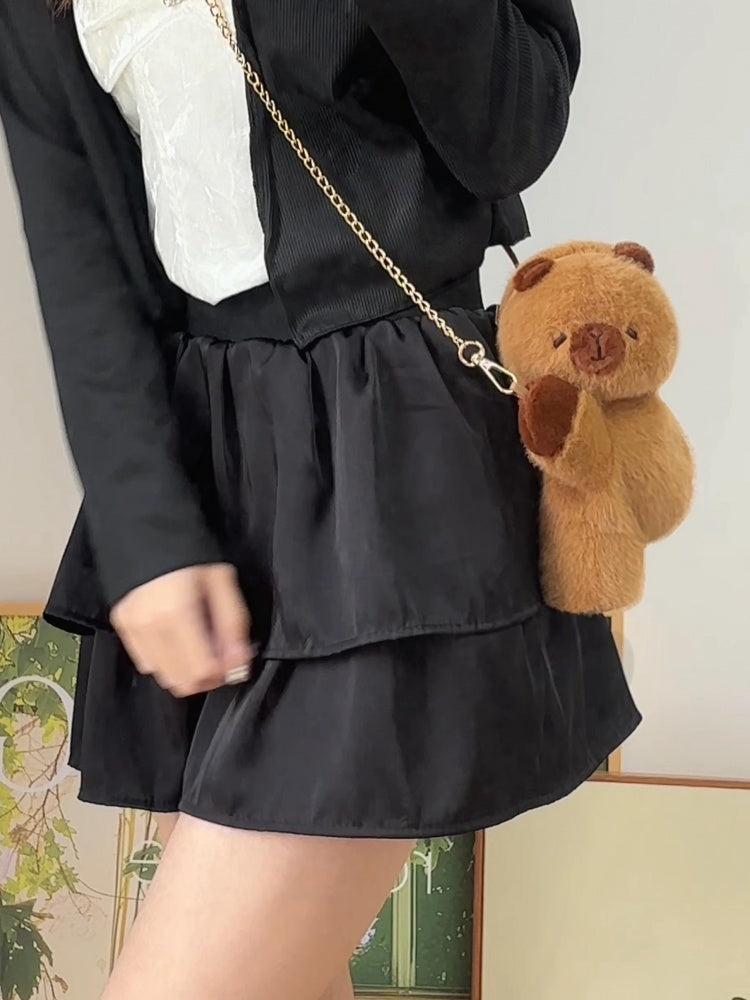 Cute Capybara Brown Plush Backpack/Crossbody