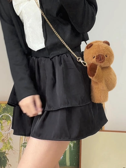 Cute Capybara Brown Plush Backpack/Crossbody