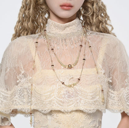 Layered Necklace Romantic Goth Beaded