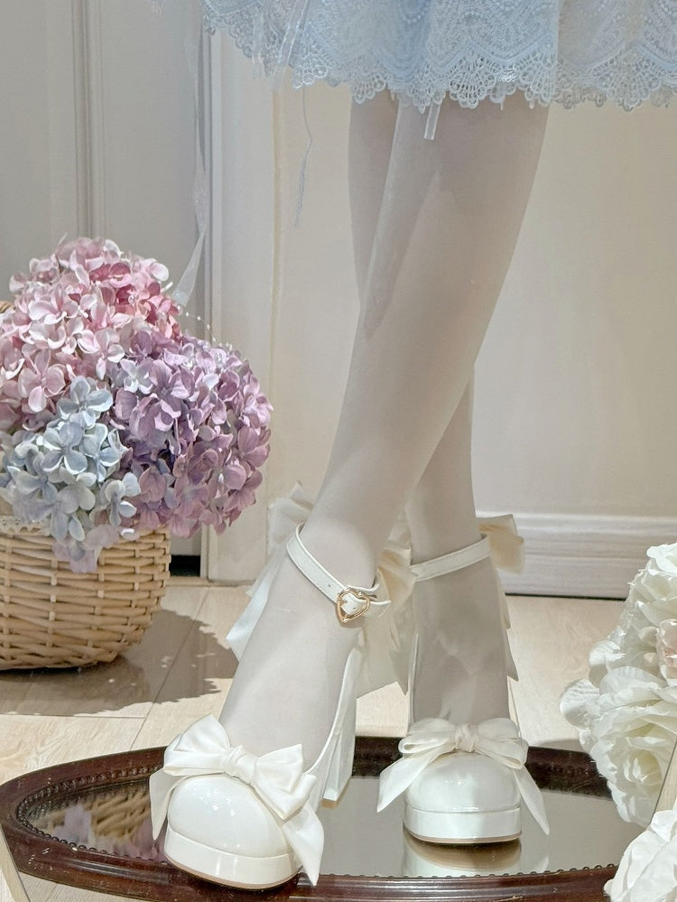 Sweet Toe Mary Bowknot White Janes Plateaudetails Lolita Runde Schuhe