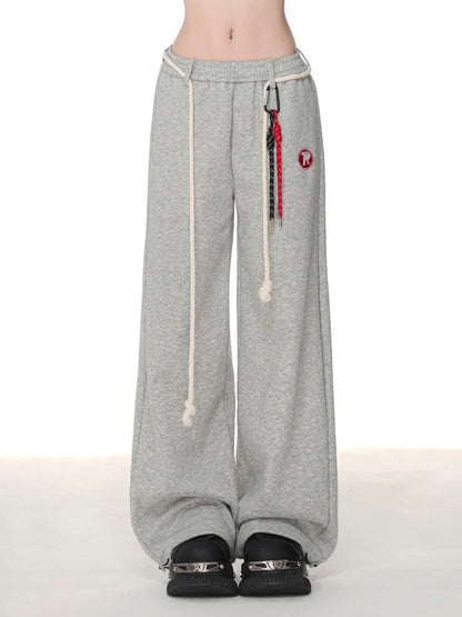 Cut Blue/Gray/Red Wide-leg Pants Dark