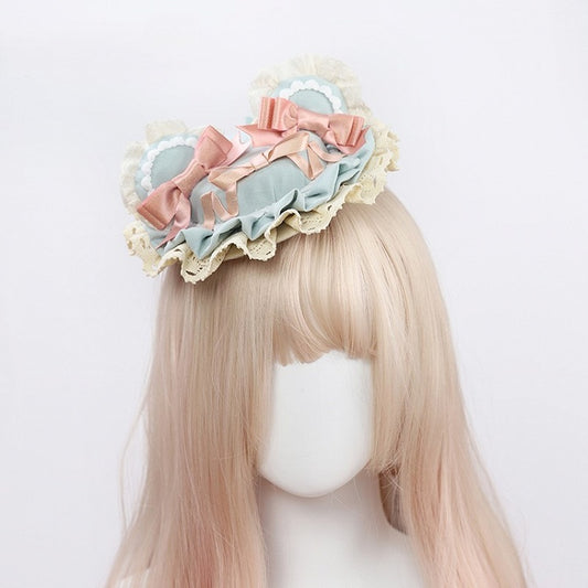 Accents and Trimmings Bow Lolita Ear Mini – with Color Sweet Hat Lace Bear Options 3