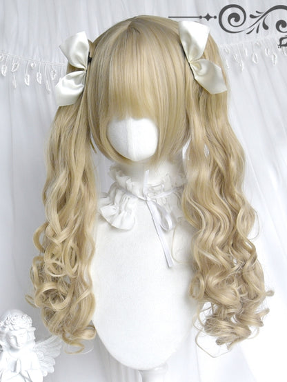 + Wigs Ponytails Wavy Short Bangs Two Blonde Long Claw With
