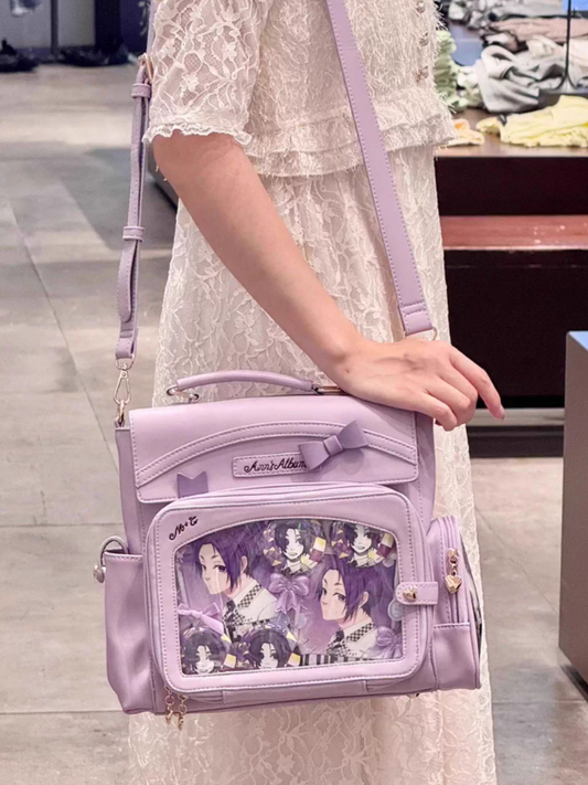 Bag And Decoration Purple Bow Ita Transparent Window 2-Way With