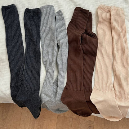 White/Apricot Knitted Leg Warmers