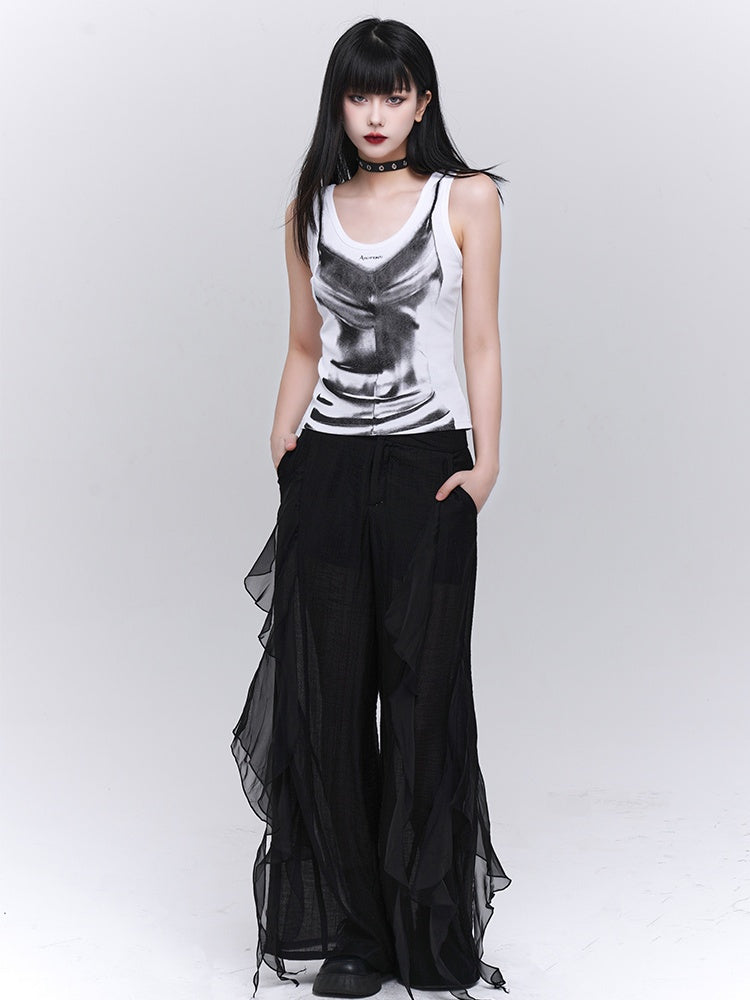 White/Black Glomorous Slim-fitting  Tank Top